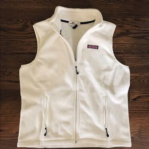 Women's White Vineyard Vines Fleece Vest